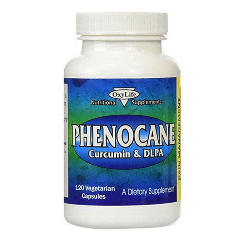 OxyLife Phenocane Curcumin and DLPA Pain Management Vegetarian Supplement Capsules, 120 Ea